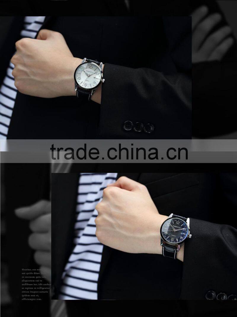 AGENTX Men's Japan Quartz High Quality Soft Genuine Leather Band Watch