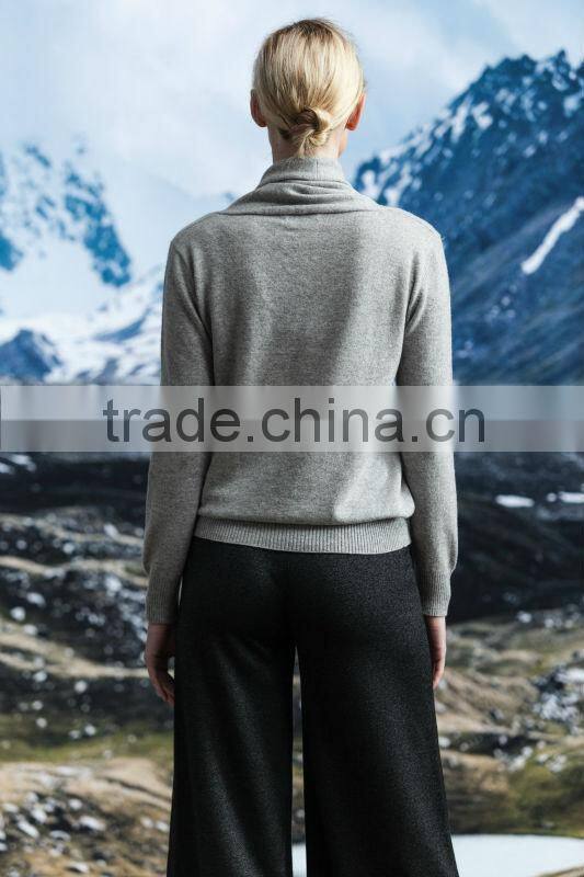 2014 new fashion women knitting pure cashmere big round neck pullover