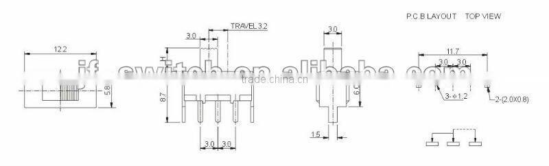 switch toggle SS-12F46(1P2T)