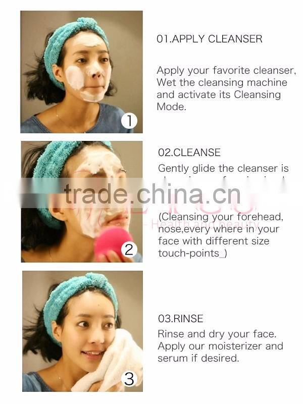 CE ROHS Silicone Facial Cleansing Brush electric face scrubber sonic facial brush head As Seen on TV