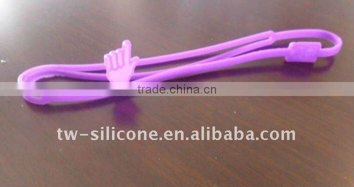 hot sale elastic band 3d silicone finger bookmark