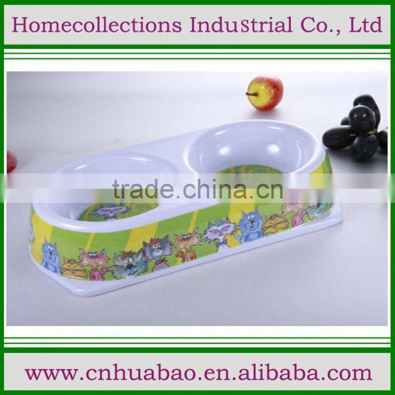 Melamine Pet Cat Dog Food Water Bowls, double bowl for dog and cat, unique cat food bowl