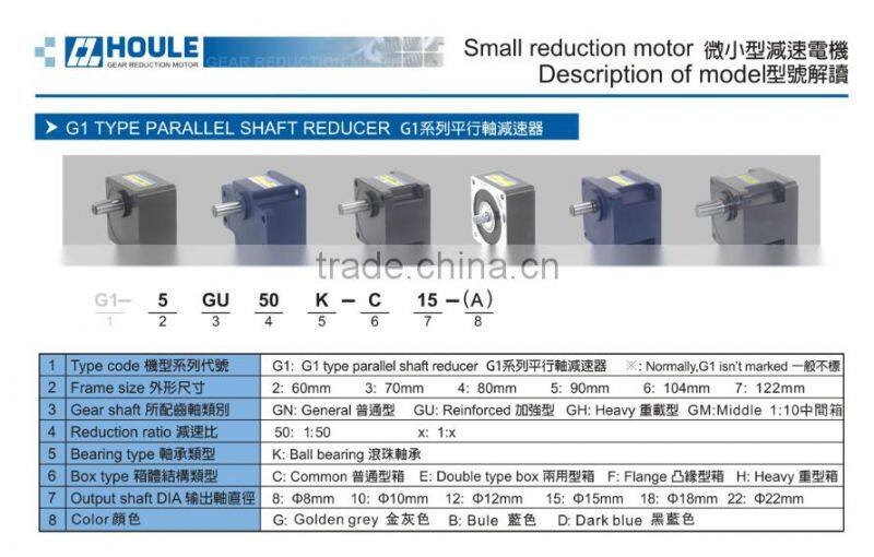 HOULE low noise Ac motor asynchronous electric gear reduction motor induction motor
