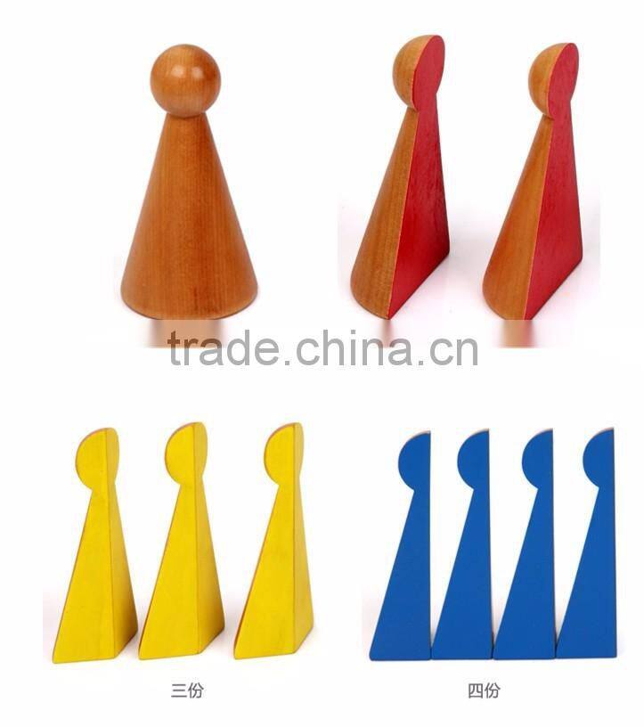 Wooden math education Montessori Fraction Skittles toy