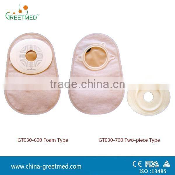 new style foam type disposable closed ostomy bag