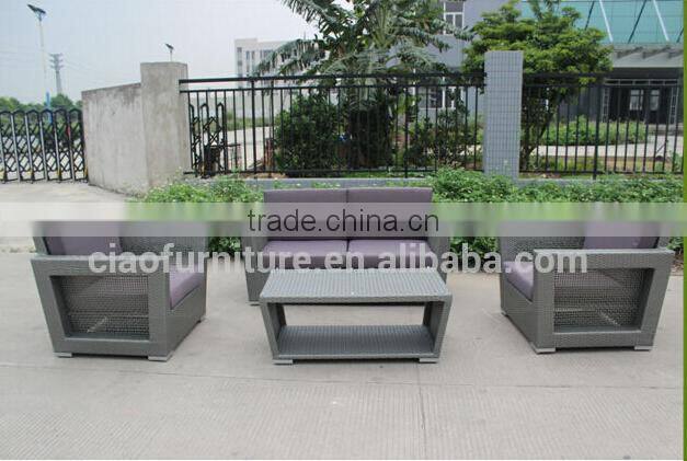 Poly rattan patio garden Aluminum PE rattan sofa set furniture