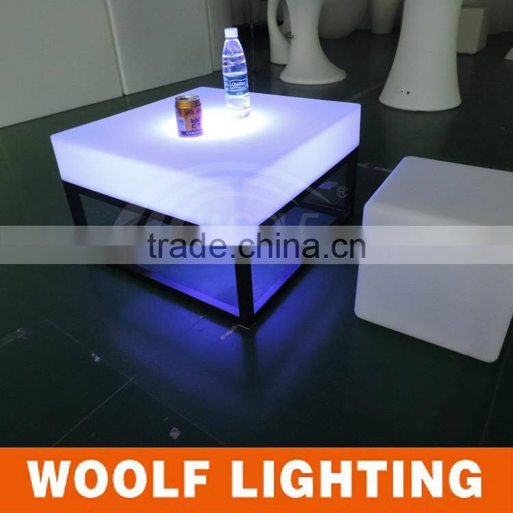 Super Modern Design Hotel leisure Time LED Colourful Glorious Square Coffee Table Tea Table