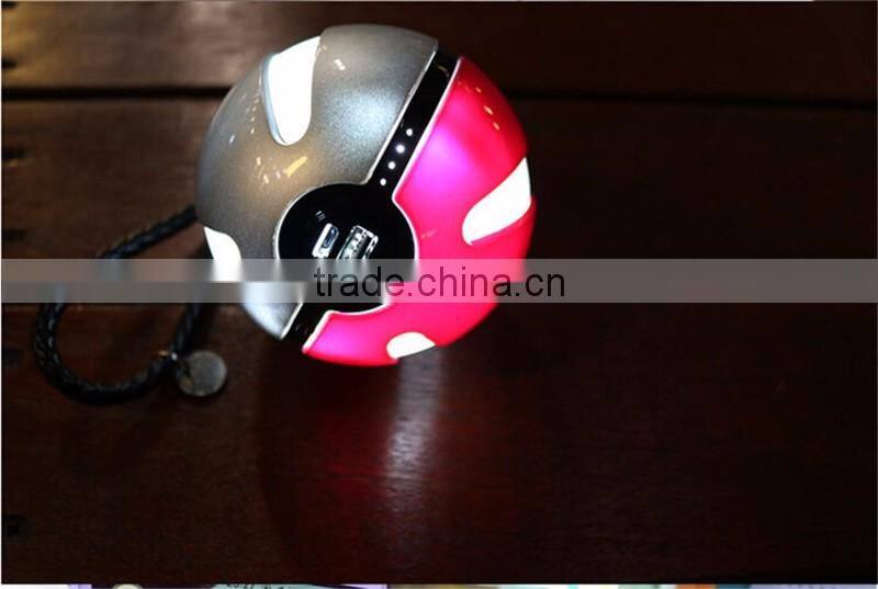 Pokemon Go Ball Power Adapter LED Light Brushed USB Backup Battery Power Bank