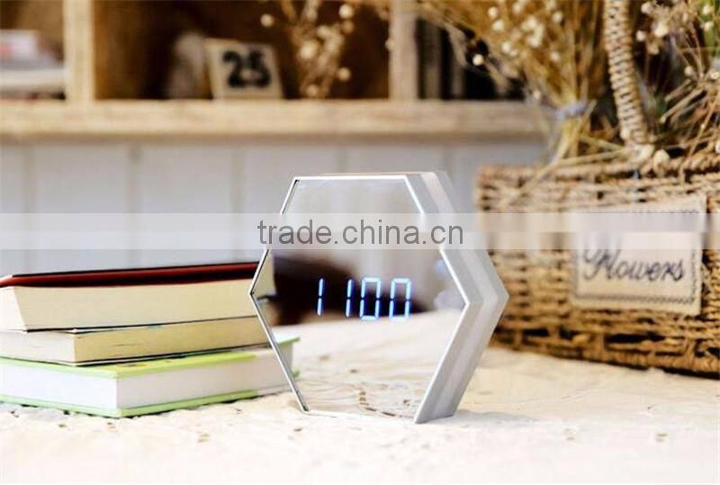 Mirror alarm clock Multi function image digital alarm clock Thermometer alarm clock LED mirror Nightlight clock