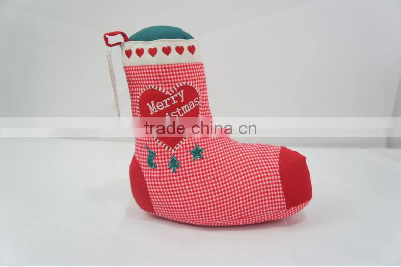 Store More Christmas Sock Sand Stuffed Cotton Foot Door Stop