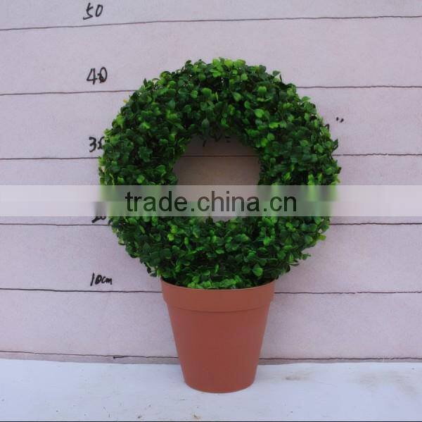 Shengjie hot selling Artificial boxwood wreath with happy price