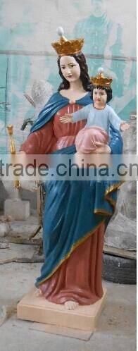 Resin virgin mary with child statue