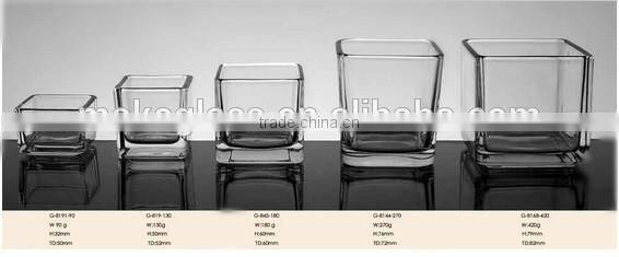 Square glass candle jar / glass candle holder