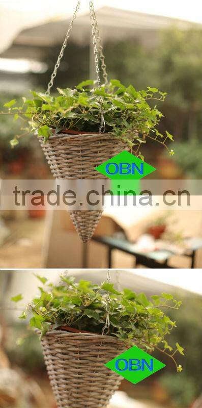 Wicker china home decor flower hanging basket