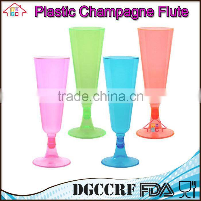 NBRSC Promotional Disposable party Plastic champagne goblet flute wine glasses