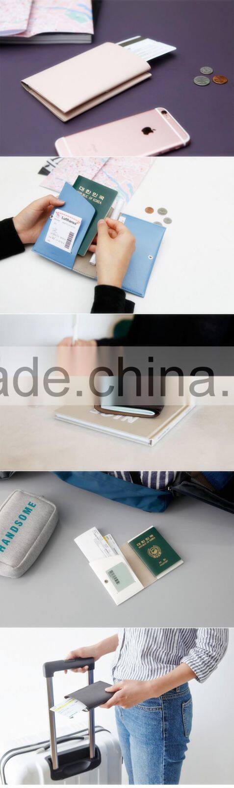 Personalize Cream Travel wallet of Leather Passport Holder with Debossed Logo