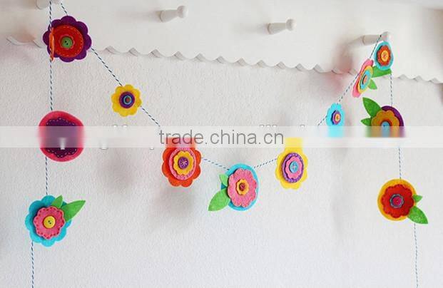 2017 hight quality new products hot sale interior home party ornament handmade felt hanging ribbon for wedding artificial flower