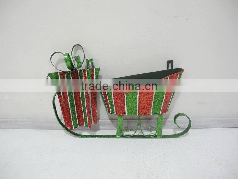 Newest christmas crafts christmas sleigh finished powder coating Fujian factory