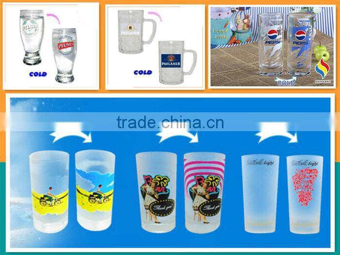 summer promotional gift beer glass mug with cold color changing