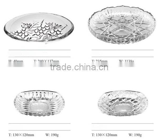 High Quality Handmade Crystal Clear Glass Dishes Plates