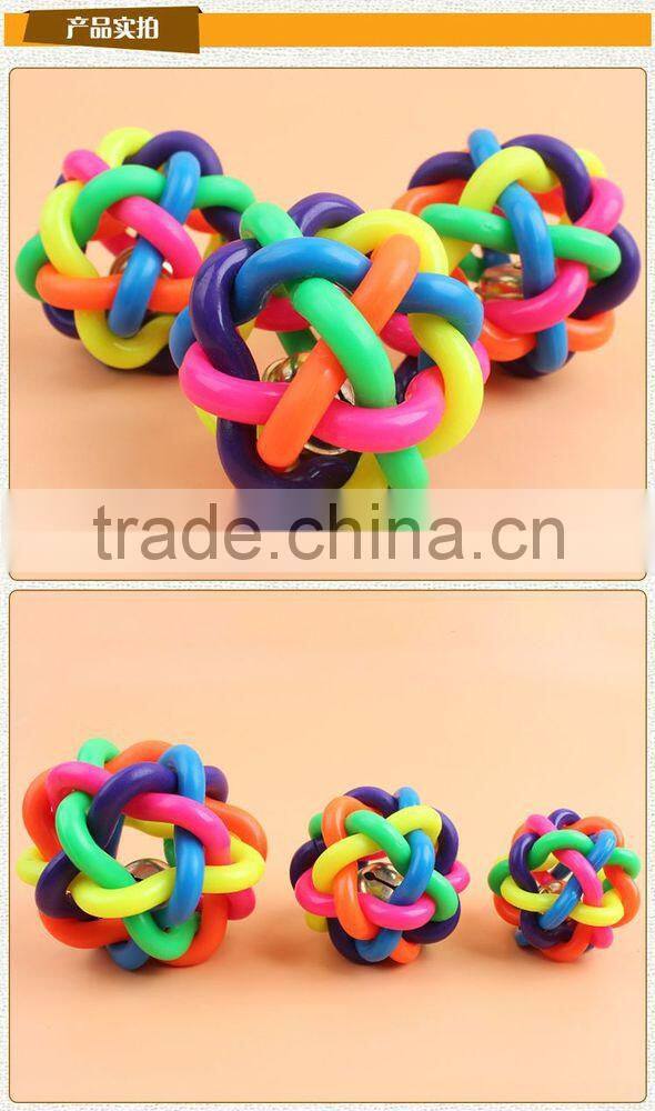 Colorful pet toy ball with bell sound toys medium 7cm /dog chew toys
