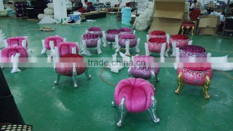 FF2015 fun and sweet pumpkin leisure chairs gold velvet fabric neoclassic stools ottoman small fancy childern chair
