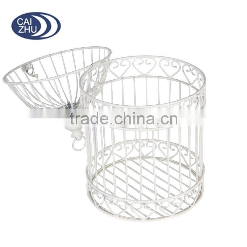 Newest 20*20*36CM white Iron wire mesh wedding decorative bird cage for gifts