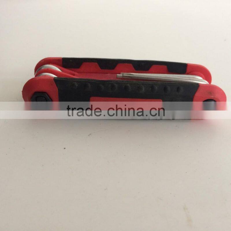 factory directly galvanization folding type 8PC allen wrench hex key hand tool set