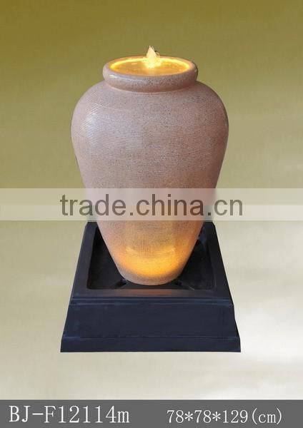 indoor led light resin vase water fountain decorative