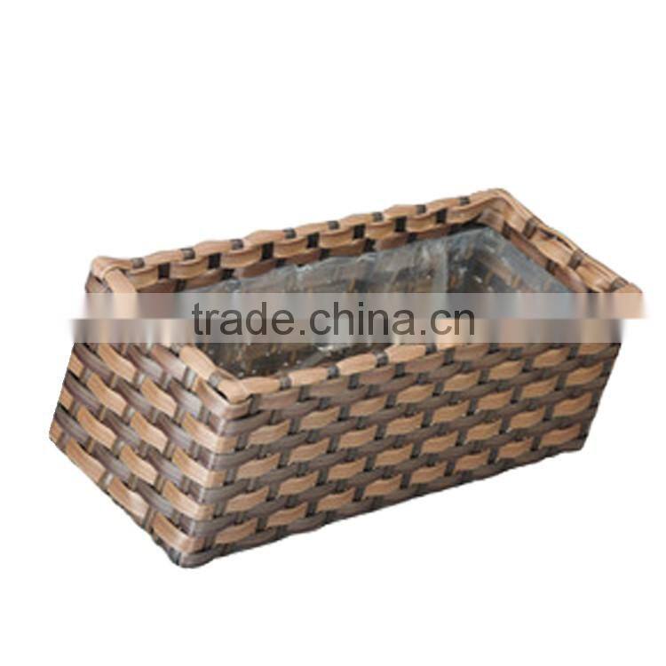 Rectangle PE/Plastic Rattan Outdoor Flower Pot