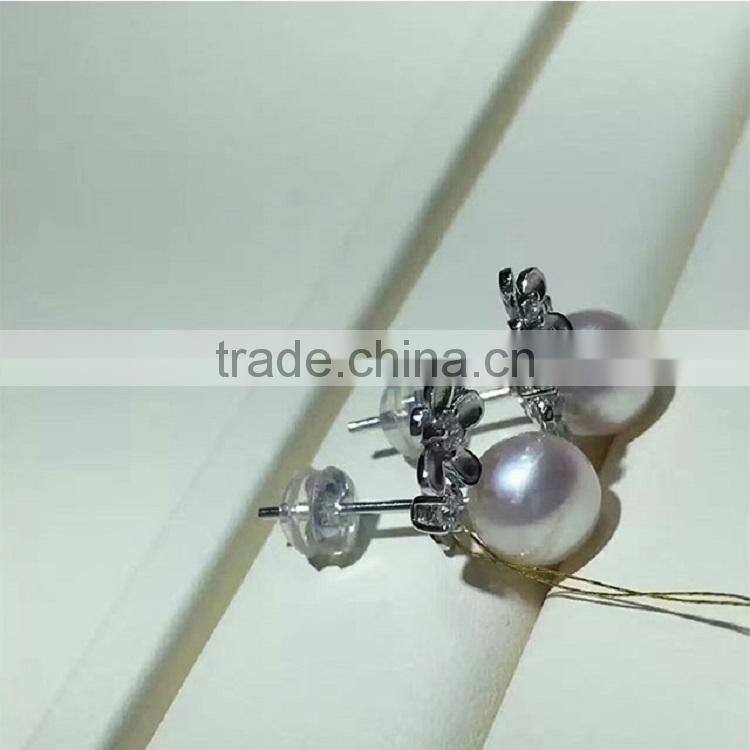 wholesale 7.5-8mm white Akoya pearl earring