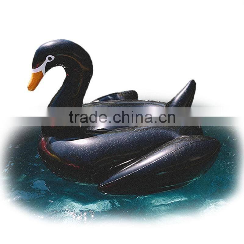 2017 hot selling leasure giant black swan inflatable pool float outdoor swiming raft water party lounge for kids and adults