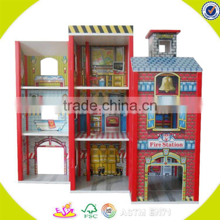 Wholesale top quality wooden fire station toy hot kids wooden fire station toy creative wooden fire station toy W06A049