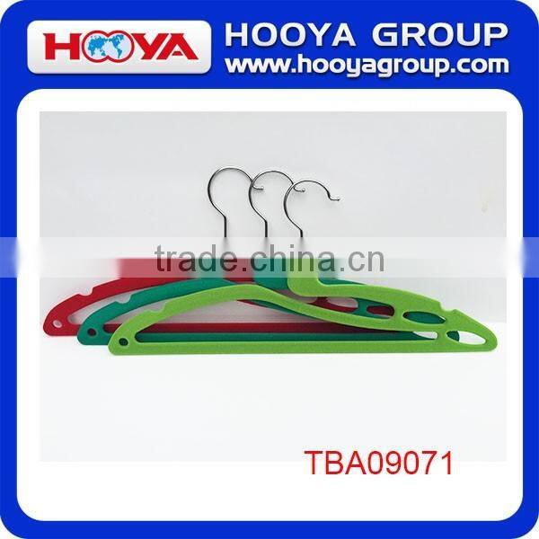 New Arrival ABS Plastic Velvet Hanger for Dresses/Suits With Notches Black as Customized Color