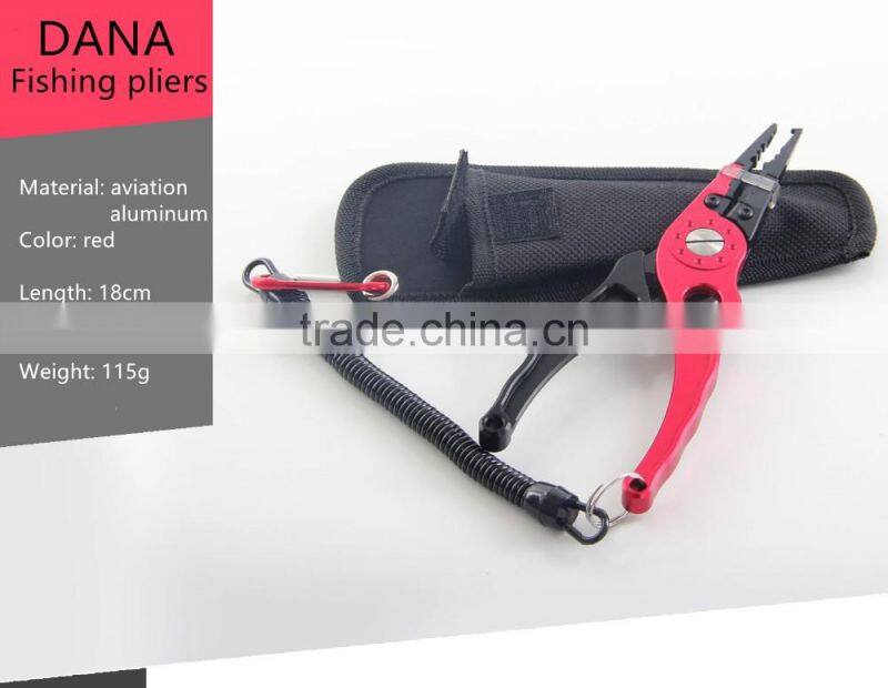 QJ-FP001 7inch bi-color tungsten steel fishing pliers with aviation aluminum handle