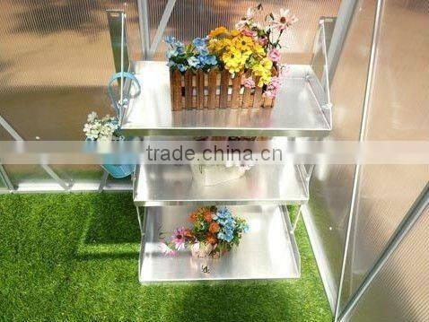 three tiers silver greenhouse shelf