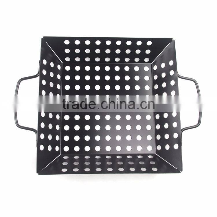 3pcs mini non-stick coated carbon steel custom design bbq accessory double handle grill