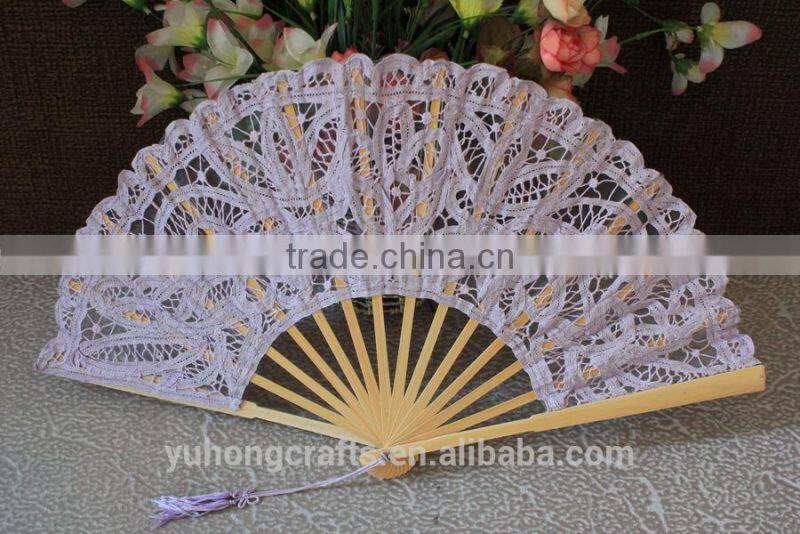 wholesale 27cm wedding purple lace wedding fans