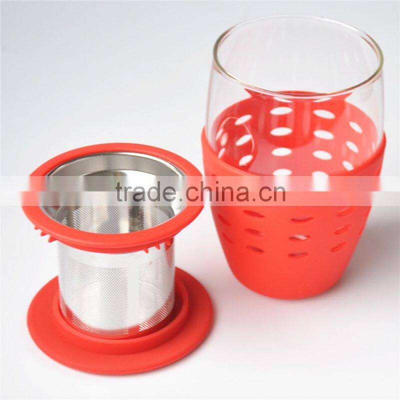 Wholesale Wine Tea Beer Color Cup Silicone Cover with Round Bottom Drink Coffee Glass Cup