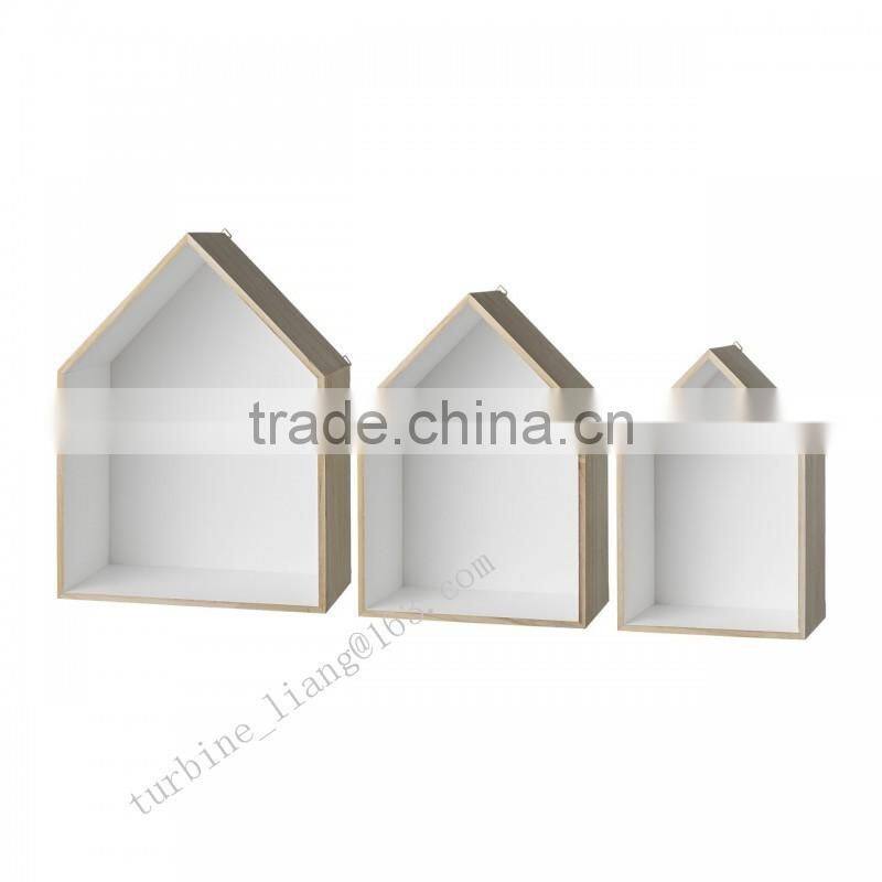 WOODEN HOUSE SHADOW BOXES SET OF 3 pcs