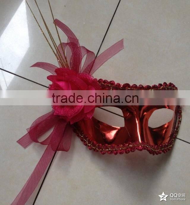 party mask with feather Yarn flowers decoration accessory