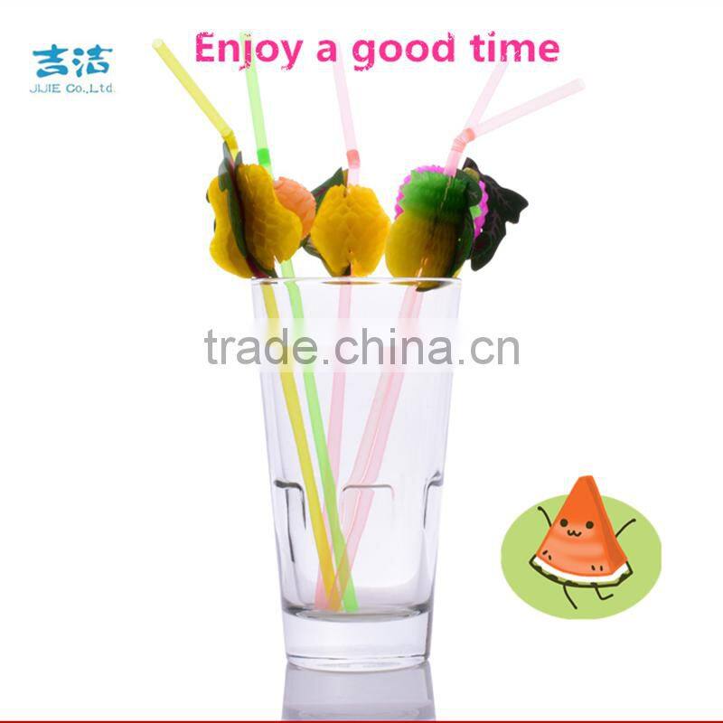 3D Fruit Drinking Plastic Straw 50pcs in a box Birthday Party Bar Cocktail Decoration Christmas