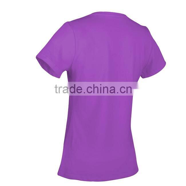china fashion short sleeve v-neck collar garment dye dacron t-shirt