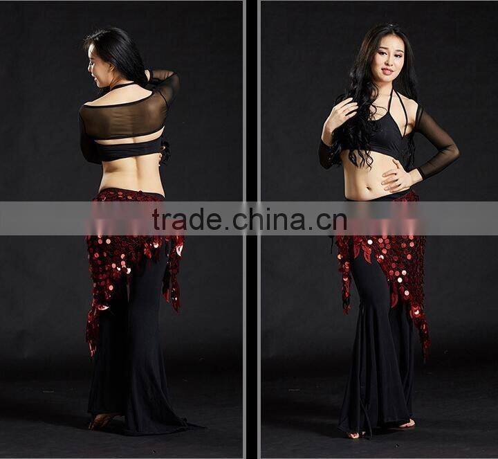 Tribal triangle crochet sequin hip shawl triangle belly dance hip scarf