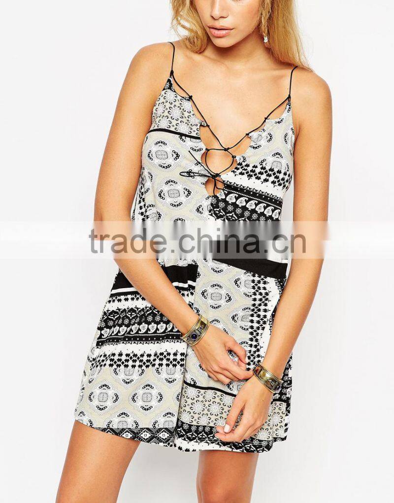 2015 fashionable hot sale OEM customized Adult Romper with Kimono Sleeve in Floral Print