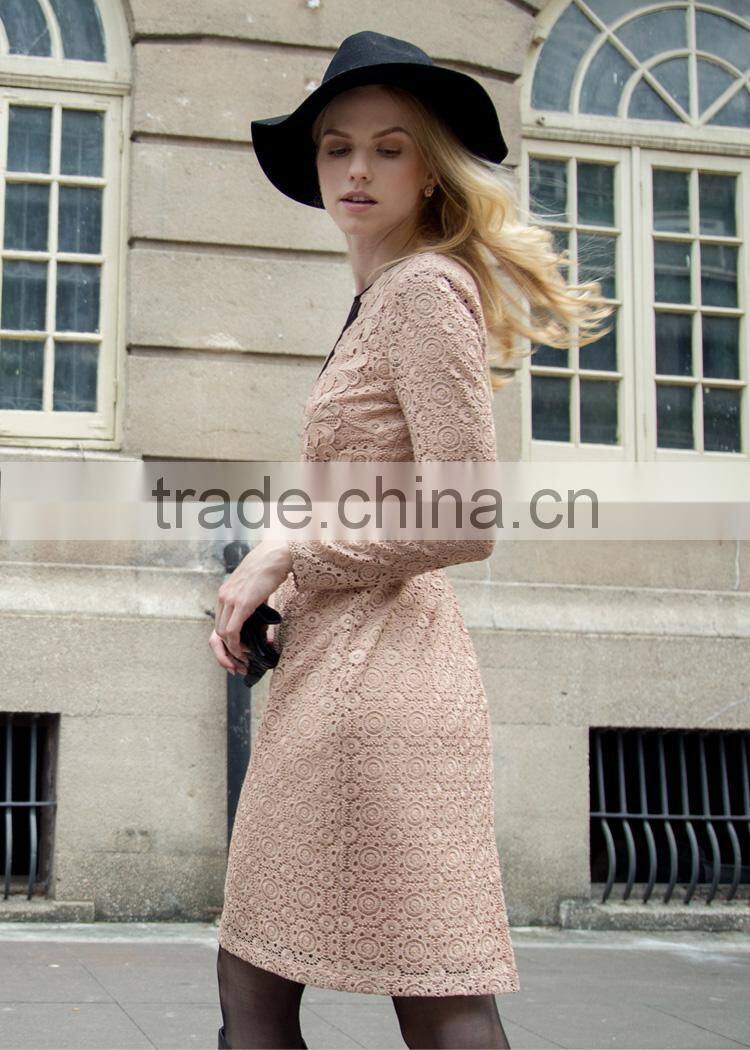 Guangzhou Women Fashion embroidery ladies office wear dresses dress