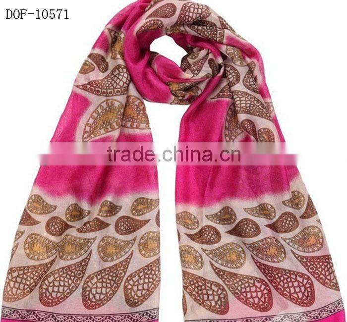 Fashion high quality 100%polyester printing flower new scarf STOCK!