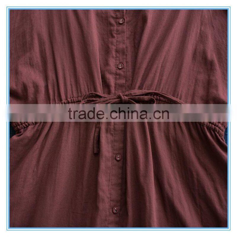 Spring And Summer Long Sleeves Double Layer Cotton Long Women Shirt