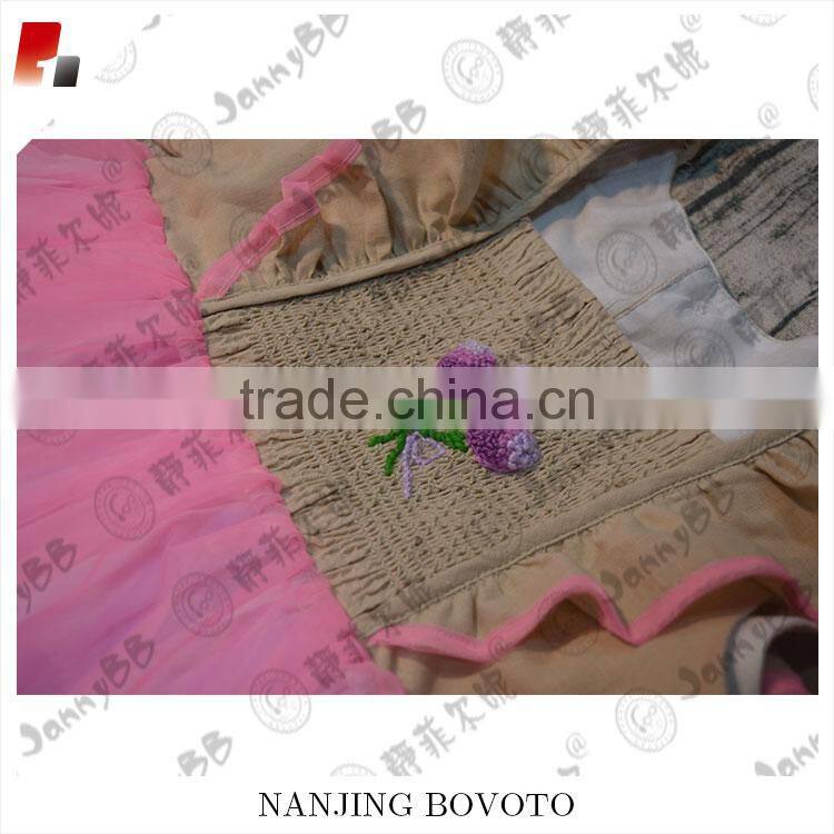 2017 embroidery flower tutu cotton pretty kids dress