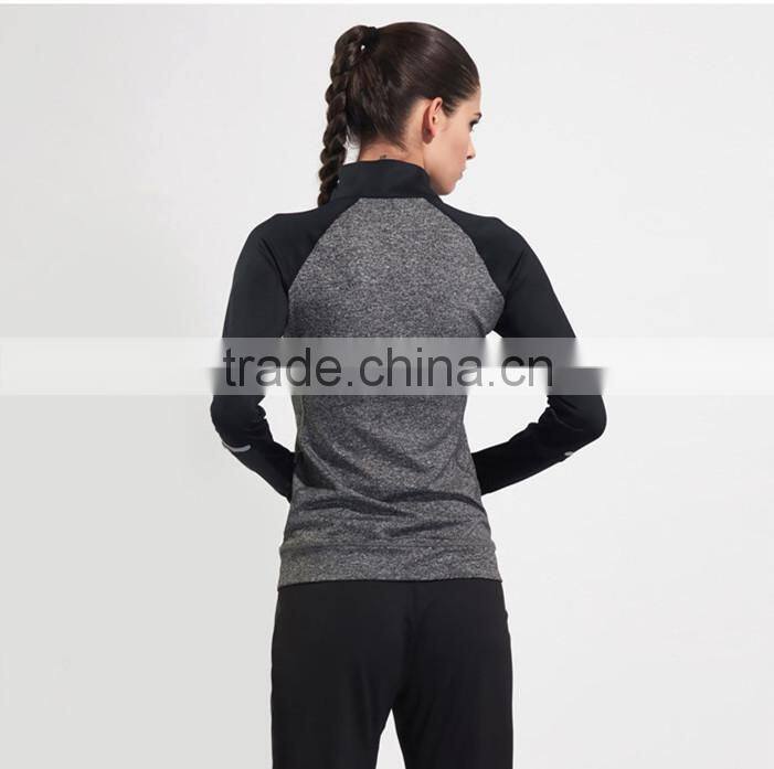 Wholesale Seamless Women Half Zip Long Sleeve Shirts